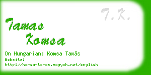 tamas komsa business card