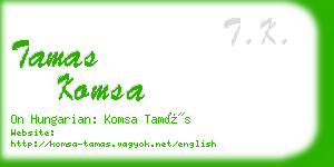 tamas komsa business card